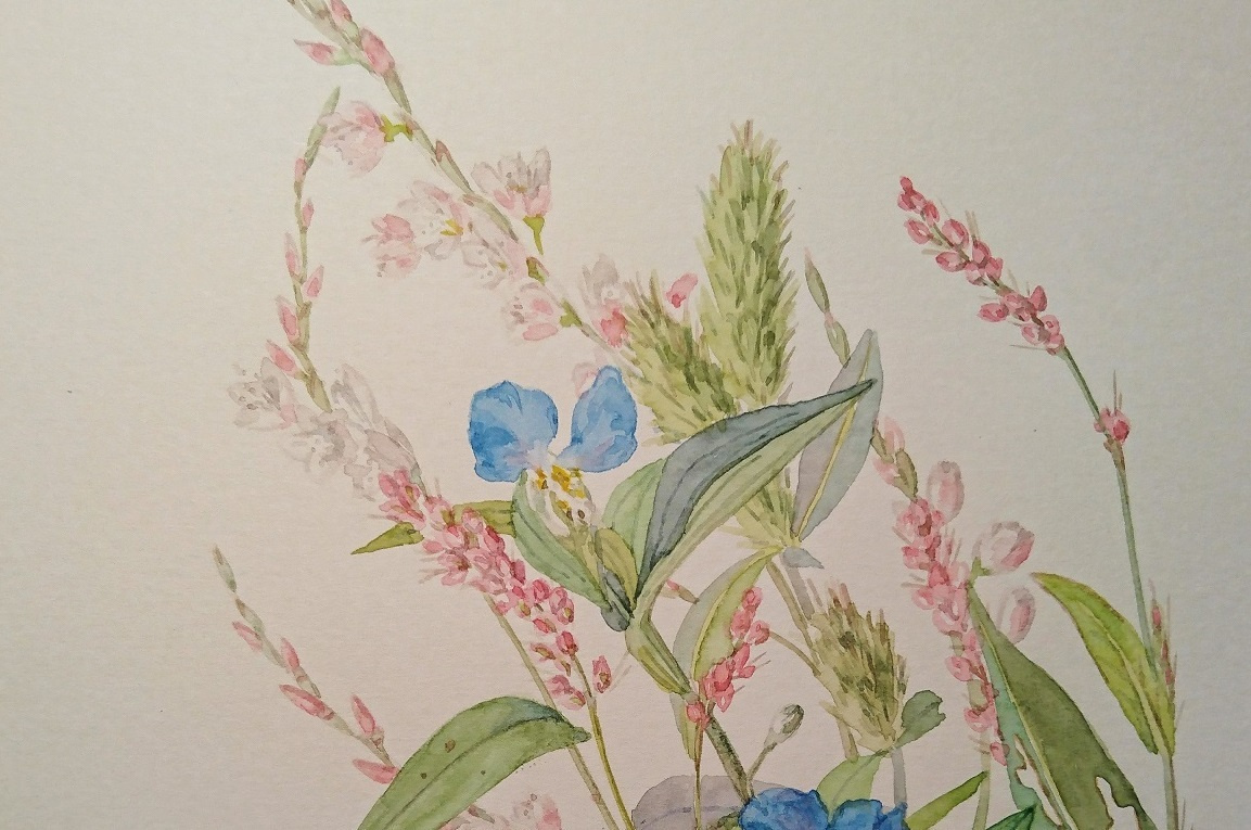 絵画　自然の美しさ・自然のパワーをどうぞ 原画 「水平と垂直」 絵サイズ 25×36㎝ パワーアート 絵画 息吹